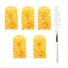 1pc Multifunctional 360 Double-Sided Static Dusting Feather Duster, Retractable Cleaning Tool - Pink - View 18