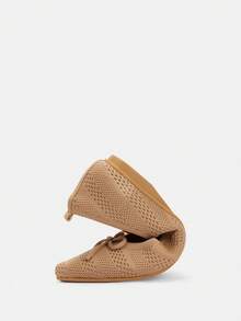 Ressula Women's Flat Shoes, Fabric Bows, Casual And Comfortable Commuting - coffee color - View 8