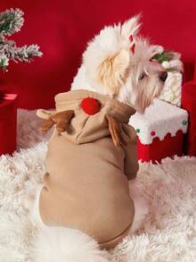 PETSIN 1PC Christmas Dog Costume Transformed Into Dog And Cat Clothes For Small To Medium-Sized Dogs. Fall And Winter Pet Supplies For Pets. Teddy Bear And Mastiff Cat Clothing. - Apricot - View 8