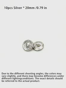 Pack 10 Pcs Vintage Irregular Round Lion Metal Buttons British Style Decorative Fasteners For Wool Coats Windbreakers Suits Sweaters Outerwear Hand‑Sewn Clothing Sewing Accessories - 10pcs - View 9