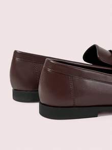 CUCCOO DOLLMOD Women's Casual Versatile Flat Loafers For Daily Commute Spring Shoes - Dark brown butterfly pu- square head - View 6