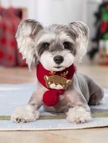 PETSIN 1PC Knitted Christmas Pet Scarf, New Year Festive Neck Decor Accessory For Cats And Dogs - Multicolor - View 9