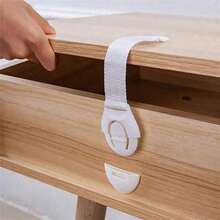 SHEIN 10 Webbing Children's Safety Lock ABS Baby Anti-Opening Drawer Lock, Non-Punching Paste Cabinet Refrigerator Protective Lock - Multicolor - View 3