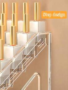 1pc Detachable Multi‑Layer Desktop Makeup Display Organizer With Snap Rings, Multifunctional Storage Box For Nail Polish, Lipsticks, Beauty Tools & Skincare Products, Dorm Vanity Storage, Back To School & Christmas Gift - Clear - View 6