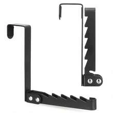 Hook Hanger Behind The Door, Foldable Storage Rack Behind The Door, Space-Saving Hanging Storage Hanger, Suitable For Bedroom And Bathroom Clothes, Coats, Towels (White/Black) - multicolor - View 10
