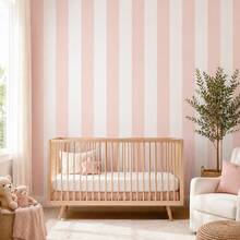 1 Roll Watercolor Stripe Peel & Stick Wallpaper, Removable PVC Wall Decor For Kids Bedroom, Nursery & Playroom, 3 Patterns, 3 Sizes - Multicolor - View 16