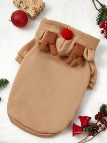 PETSIN 1PC Christmas Dog Costume Transformed Into Dog And Cat Clothes For Small To Medium-Sized Dogs. Fall And Winter Pet Supplies For Pets. Teddy Bear And Mastiff Cat Clothing. - Apricot - View 5