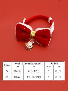 PETSIN 1PC Christmas Cartoon Pet Collar, Silent Plush Bowknot Necklace, Cute Red Decor Accessory For Cats & Dogs - Multicolor - View 6