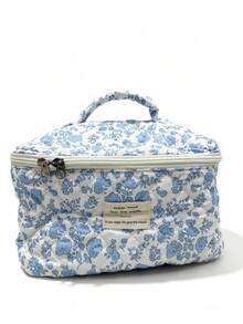 1 Piece Bow Large Capacity Portable Cosmetic Bag Simple Style Multifunctional Cosmetic Bag Cosmetic Storage Bag Travel Cosmetic Bag Beauty Makeup Tools Storage Bag Cosmetic Bag Women's Gift Travel Essentials - Blue - View 19