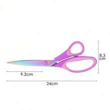 1 Pc Household Purple Stainless Steel Sewing Scissors, Multi-Functional Sewing Combination Scissors, Versatile Hand Scissors, Office Scissors, Stainless Steel With Titanium Coating Colored Scissors, Hardened Sharp Blades, Ergonomic Design - A - View 14