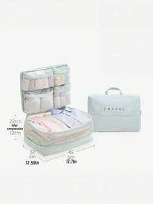 1Set Assorted Size Breathable Mesh Compression Packing Cubes Lightweight Air Vent Travel Laundry Bags Suitcase Organizer For Clothes Underwear Socks Gift For Travelers Summer Vacation Travel Essentials Must Haves - Multicolor - View 8