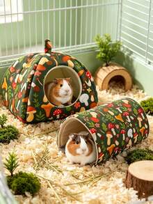 Rumah Pelarian Guinea Pig, Tempat Tidur Terowongan Hewan Peliharaan yang Lembut dan Nyaman untuk Semua Musim, Cocok untuk Hewan Peliharaan Kecil seperti Hamster, Guinea Pig, Landak, Kelinci, dll. - Beraneka warna - View 2