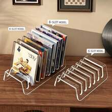 1 kệ trưng bày CD trong suốt chia ngăn để bàn, hộp lưu trữ và sắp xếp bộ sưu tập đĩa vinyl/album - Trong suốt - Xem 3