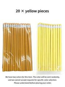 20pcs Assorted Macaron Color Wooden Pencils With Erasers For Writing & Arts Back To School - multicolor - View 7