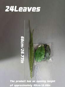 人造天堂鳥假樹，附大型香蕉葉，熱帶室內盆栽棕櫚，逼真仿真大葉地植裝飾樹，適合居家辦公室裝飾，現代低維護全年常綠室內植物 - 綠色 - 查看 3