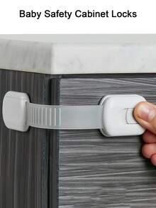 6-15pcs White Lock, Cabinet Door Lock, Drawer Lock, Cabinet Fixed Lock - Multicolor - View 2