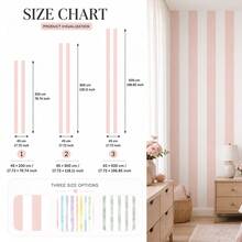 1 Roll Watercolor Stripe Peel & Stick Wallpaper, Removable PVC Wall Decor For Kids Bedroom, Nursery & Playroom, 3 Patterns, 3 Sizes - Multicolor - View 3