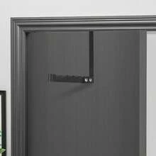 Hook Hanger Behind The Door, Foldable Storage Rack Behind The Door, Space-Saving Hanging Storage Hanger, Suitable For Bedroom And Bathroom Clothes, Coats, Towels (White/Black) - multicolor - View 4