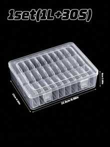 30pcs Set Of Transparent Plastic Storage Boxes, Including 1 Large Storage Box - Suitable For Storing Beads, Jewelry, Handmade Crafts And Various Small Items, Stackable Storage Containers, Organizing Supplies For Women, Essential Travel Items. - White - View 10