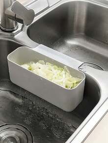1pc Kitchen Sink Drain Basket, Sink Hanger,Multi-Functional Card Slot Kitchen Sink Strainer, Food And Vegetable Wash And Drain Basket Christmas For Holiday Gift Giving, Kitchen - Grey - View 5