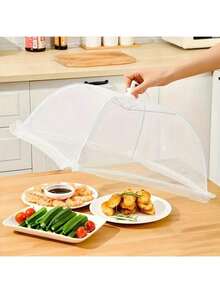 1pc Large Foldable Food CoverAnti-Fly Kitchen & Outdoor Camping Mesh Tent - White - View 4