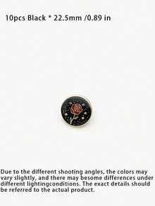 Pack 10 Pcs Premium Rose Flower Round Metal Buttons Vintage Decorative Fasteners For Cashmere Coats Windbreakers Sweaters Suits Blazers Outerwear Hand‑Sewn Clothing Sewing Accessories - 10pcs - View 10