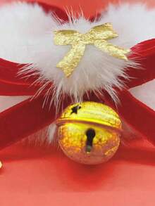 PETSIN 1PC Pet Collar, Handmade Red Bowknot Neck Decoration With Bell, Festive Christmas New Year Wedding Neck Collar For Cats & Dogs - Multicolor - View 6