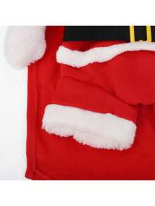 PETSIN 1set Santa Claus Costume, Santa Hat, Cat Winter Clothes, Dog Standing On Two Feet Clothes, Christmas Decorations - Red and White - View 11