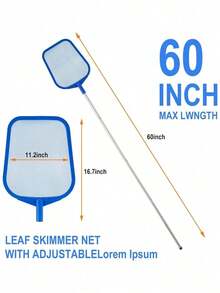Swim Net & Pole - Soft Mesh Cleaning Brush - Leaf Net For Pools, Spas, And Hot Tubs - Large Pool Skimmer, Cleaning Tool & Accessories - Blue - Multicolor - View 4