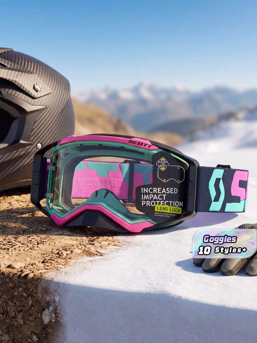 Pair Of Motorcycle Goggles, European Off-Road Driving Goggles, Snow Goggles, Protective Goggles For Downhill Skiing, One Piece