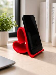 Heart-Shaped Mobile Phone Tablet Holder Universal Multi-Color Elegant Desktop Storage Rack, Suitable For Home Office Party Decoration, Ideal Desktop Ornament, Suitable For Digital Enthusiasts, School Season - heart shape - View 2