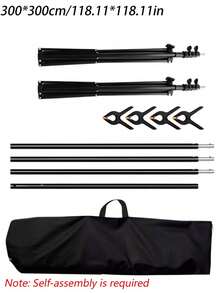 1 Set Adjustable Photography Backdrop Stand Kit, 2 Tripods With Crossbar & 4 Clips, Multiple Size Options, Heavy‑Duty Background Support For Photo Studio, Party, Banquet, Wedding, Holiday & Indoor‑Outdoor Event Decor Supplies - View 15