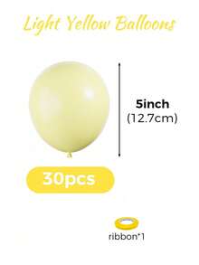 MINKOJA 5/10/12/18英吋多色乳膠氦氣圓形氣球，適用於生日、婚禮、週年紀念、新娘派對、畢業、性別揭曉、洗禮、新年、節日派對裝飾 - 淡黃色 - 查看 15
