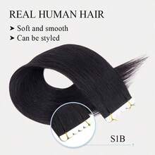 16Inch 40G Mini Six-LobeTape-In Hair Extensions,Tape In Hair Extensions 10pcs/Pack,Real Human Hair,Invisible Skin Weft,Natural Blend Comfortable Wear Less Visible,Instant Volume & Length,Natural Look,Easy Application,Women,Halloween Cosplay - Multicolor - View 25