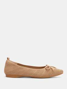 Ressula Women's Flat Shoes, Fabric Bows, Casual And Comfortable Commuting - coffee color - View 2