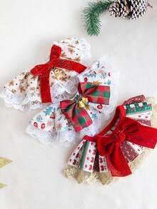 PETSIN 1PC Pet Christmas Holiday Decoration Necklaces, Decorative Items For Dogs, Cat Wet Wipes, Bibs, Bow Ties, Bows - Multicolor - View 9
