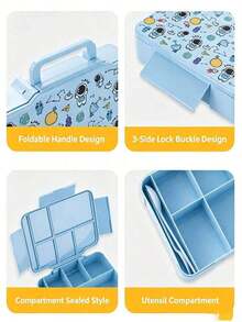 1 Piece Practical Portable Lunch Box , Multi-Section Bento Box With Large Capacity And Tableware Tools, Food Storage Container, Daily Use, Ideal Graduation Gift, New Year'S Gift, Essential - Multicolor - View 6