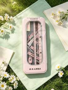 Bộ 8 món thước kẻ và compa trong suốt đơn giản, dụng cụ vẽ chính xác, thiết kế dành riêng cho học sinh, phù hợp cho bài tập toán và hình học ở trường - Bộ - Xem 10
