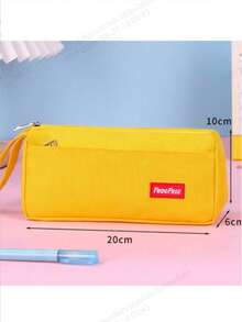 1pc High Cost-Performance Solid Color Pencil Case, Niche Black Anti-Fouling Pencil Box, Large Capacity Student Stationery Storage Bag, Back To School Stationery Storage Bag, School Supplies. - Multicolor - View 16