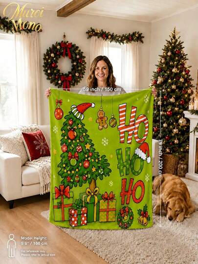 Muroi Mono 1 PC Christmas Blanket, Made Of Flannel Material, Is Soft And Comfortable. It Is Suitable For Use On Beds, In Living Rooms And On Sofas. It Is Suitable For All Seasons And Is A Great Choice For Daily Decoration, Home Decoration And Christmas Gifts.