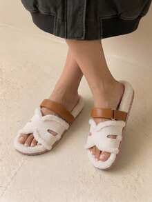 HighSole 女士时尚百搭平底凉鞋，夏季新风格 - 米色 - 查看 3
