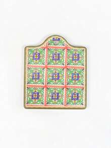 Cirelle 1PC Ceramic Coasters, Moroccan Patterned Trivets For Hot Pots And Pans, Heat Resistant Decorative Hot Pads, Vintage Talavera Style Kitchen Table Mats - Multicolor - View 12