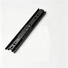 1Pc 3‑Section Soft Close Drawer Slide, Silent Ball Bearing Damping Drawer Rail, Suitable For Office Desks, Wardrobes, Computer Desk Drawers - Black - View 3
