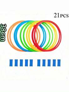 Agility Ladder Ring Set, 38CM Speed Training Obstacle Rings, Non-Slip Football Training Cones,Sports Training Fitness Equipmen - Multicolor - View 3