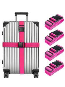 Found Favorite Available In Packs Of 1/2/4 Pieces: A Functional Adjustable Travel Suitcase Strap With Colored Strapsmaking It Convenient To Store And Carry. - Multicolor - View 1