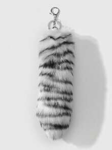 ROMWE Anime 1 Retro And Unique Punk Sweet And Cool Multi-Colored Leopard Print Simulation Animal Tail DIY Keychain Bag Pendant, Suitable For Girls' Daily Wear - Multicolor-2 - View 17