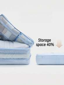 1Set Assorted Size Breathable Mesh Compression Packing Cubes Lightweight Air Vent Travel Laundry Bags Suitcase Organizer For Clothes Underwear Socks Gift For Travelers Summer Vacation Travel Essentials Must Haves - Multicolor - View 3
