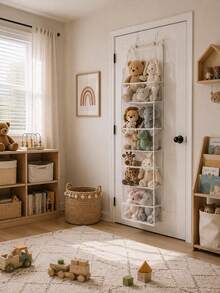 4-Layer Plush Doll Storage Hanging Bag, Transparent Pocket Display Bag Behind The Door, PVC Front Piece, Nursery Wall Hanging Decoration - Multicolor - View 2