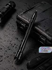 Nine-In-One Tactical Pen, A Man's Gift For Dad, Stylish Men's Accessory, Multi-Function Screwdriver Tool, Compass, Bottle Opener, Whistle, Ink Pen Refill. - Black - View 1