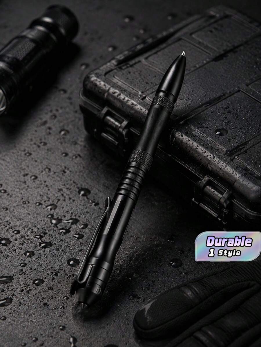 Nine-In-One Tactical Pen, A Man's Gift For Dad, Stylish Men's Accessory, Multi-Function Screwdriver Tool, Compass, Bottle Opener, Whistle, Ink Pen Refill. - Black - View 1
